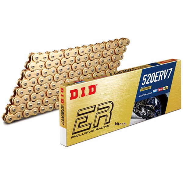 4525516361354 DID 大同工業 チェーン 520ERV7 レース用 ERシリーズ ゴールド 140L ZJ カシメ