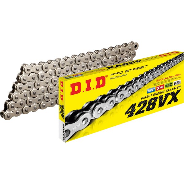428VX-150L FJ SILVER DID 大同工業 チェーン 428VX シルバー 150L クリップ