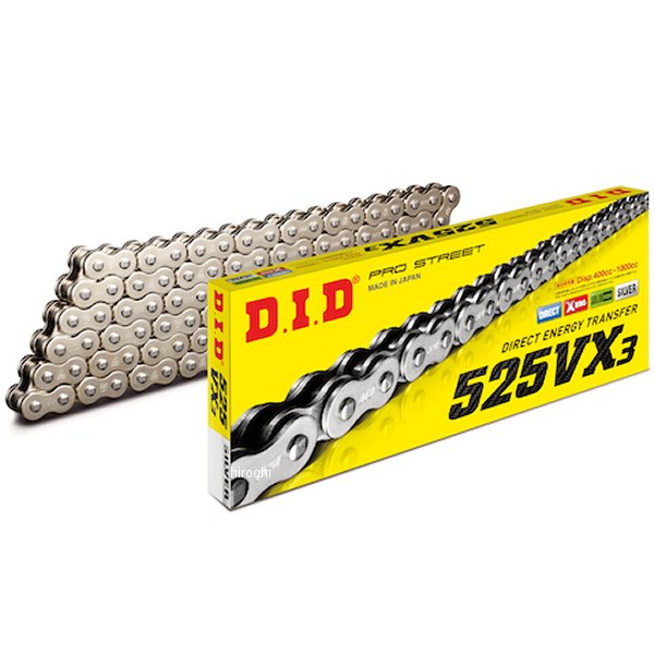 4525516398251 DID 大同工業 チェーン 525VX3 VXシリーズ Xリング シルバー 120L クリップ
