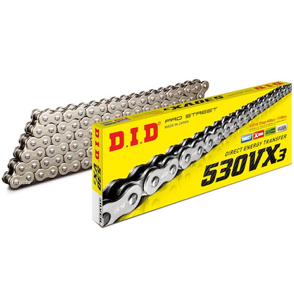 4525516462303 DID 大同工業 チェーン 530VX3 VXシリーズ Xリング シルバー 130L クリップ