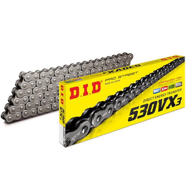 4525516465151 DID 大同工業 チェーン 530VX3 VXシリーズ Xリング スチール 100L クリップ