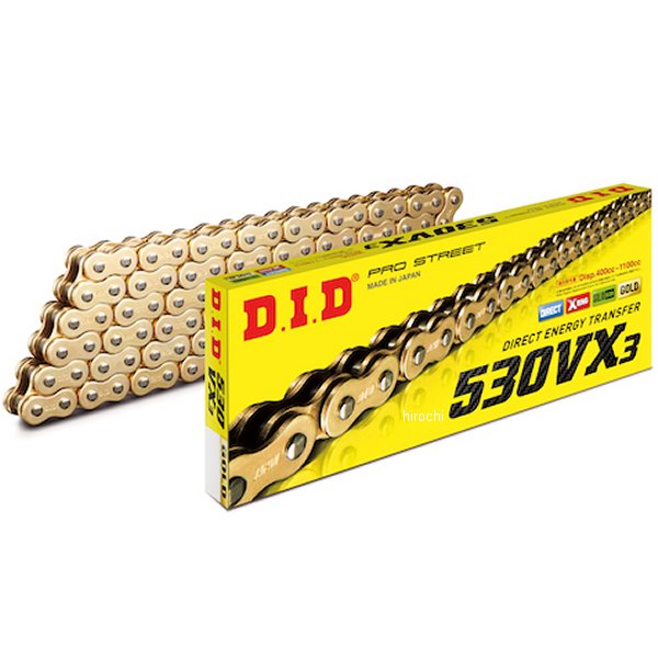4525516466868 DID 大同工業 チェーン 530VX3 VXシリーズ Xリング ゴールド 150L カシメ