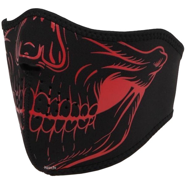 4527625099425 ライズ RIDEZ ハーフフェイスマスク ネオプレン スカル 赤 フリーサイズ