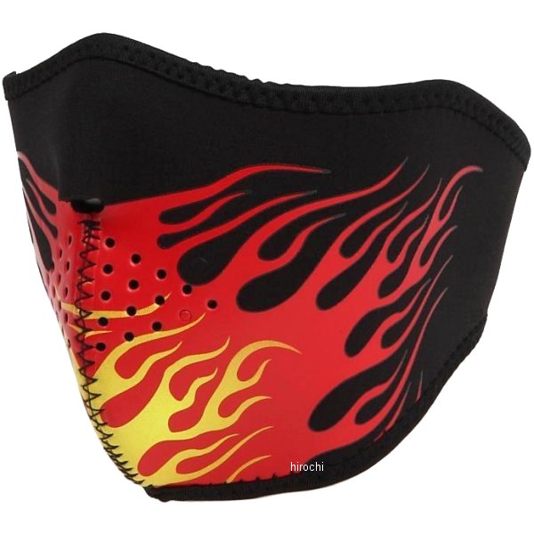 4527625099432 ライズ RIDEZ ハーフフェイスマスク ネオプレン フレイム 赤 フリーサイズ