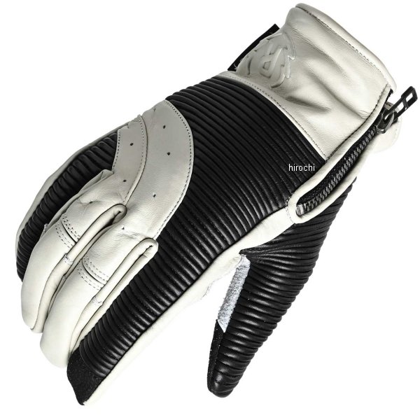 RLG2203 ライズ RIDEZ MOTO GLOVES VOLTAGE レザーグローブ 白/黒 Lサイズ