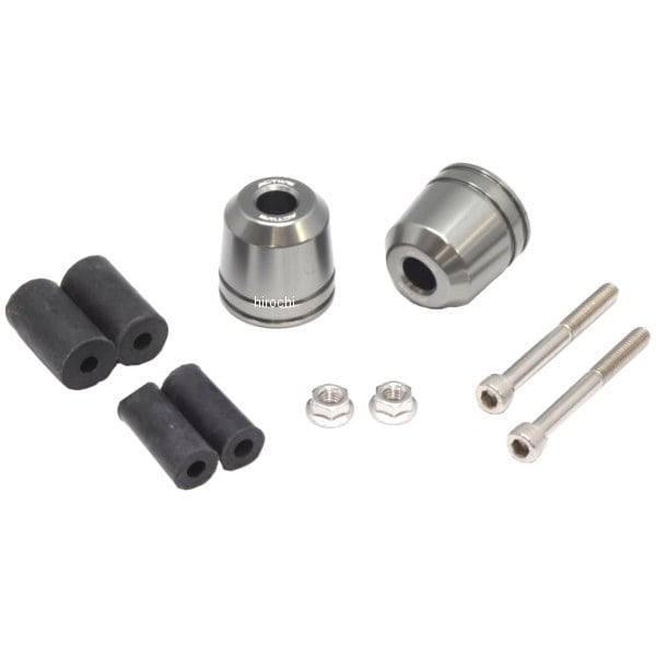 60800025 アクティブ ACTIVE アルミバーエンド ロングタイプ プレーン φ33 ガンメタ 左右ペア