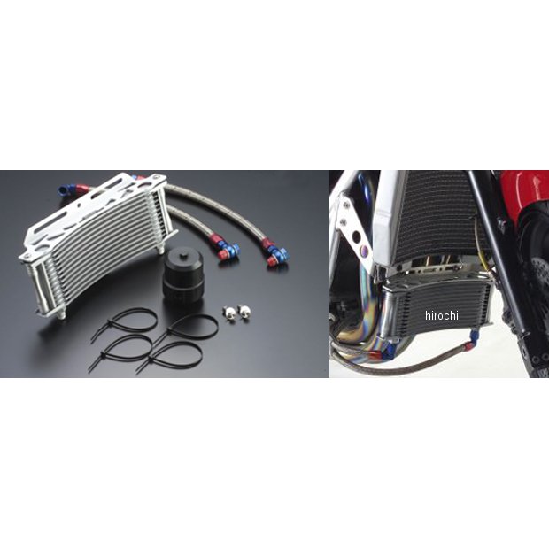 14057611 アクティブ ACTIVE ステーセット ラウンドオイルクーラーキット補修用 9インチ13段 08年以前 ZRX1200、ZRX1100