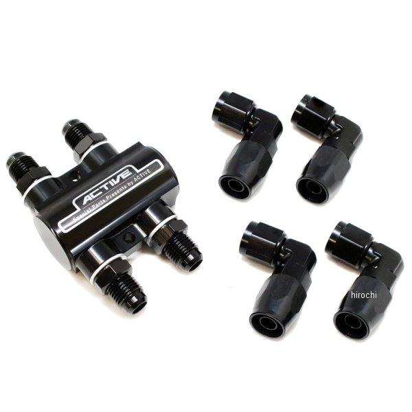 AC1343516 アクティブ ACTIVE サーモスタットキット #6 90°フィッティング4個付 黒
