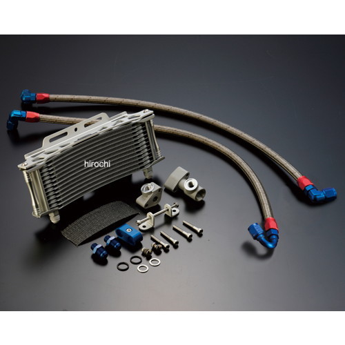 AC14039313C アクティブ ACTIVE ラウンドオイルクーラーキット サーモ対応 #8 9-13R カワサキ Z1/Z2 シルバー