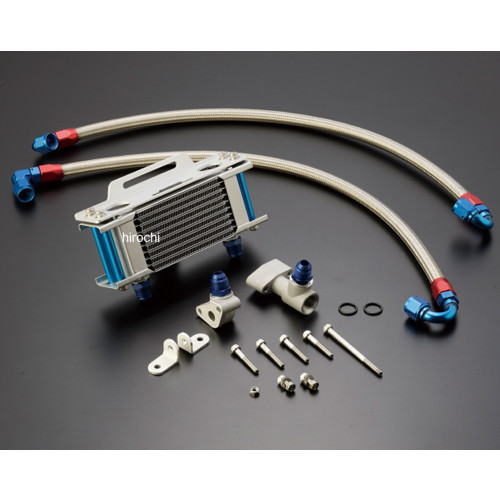 AC14067310 アクティブ ACTIVE ストレートオイルクーラーキット 上廻前 #8 4.5-10R 耐熱ホースカバー カワサキ Z1/Z2 シルバー