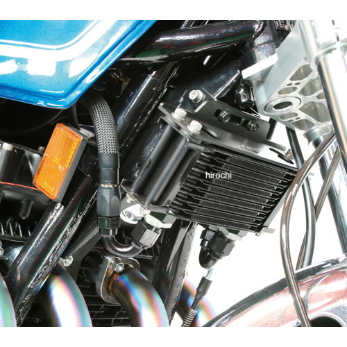 AC14067310B アクティブ ACTIVE ストレートオイルクーラーキット 上廻前 #8 4.5-10R 耐熱ホースカバー カワサキ Z1/Z2 ブラック