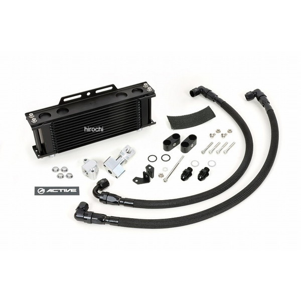 AC14067313B アクティブ ACTIVE ストレートオイルクーラーキット 上廻前 #6 9-13R 耐熱ホースカバー カワサキ Z1/Z2 ブラック