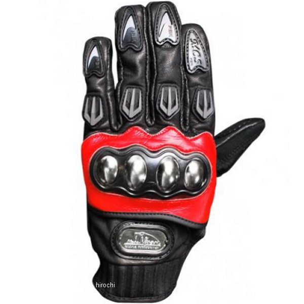 MV-71 モトバイパー Moto-Viper レザーグローブ 3シーズン 赤 Lサイズ