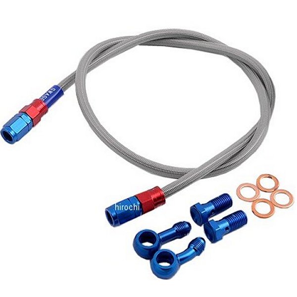 SAF511 スウェッジライン SWAGE-LINE フロント ブレーキホースキット 98年-00年 アドレス110 赤/青 クリア