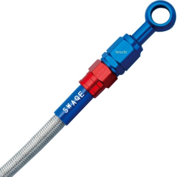 SAR669 スウェッジライン SWAGE-LINE リア ブレーキホースキット 94年-99年 KDX220SR 赤/青 クリア