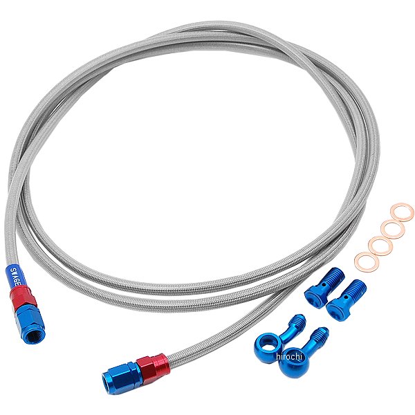 SAR329 スウェッジライン SWAGE-LINE リア ブレーキホースキット 07年-11年 マジェスティ250 赤/青 クリア