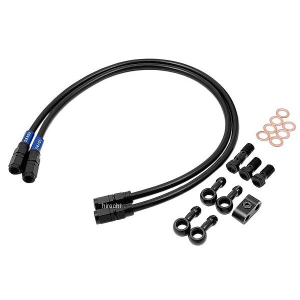 BAFB219 スウェッジライン SWAGE-LINE フロント ブレーキホースキット 89年-90年 TZR250、TZR250R 黒 スモーク