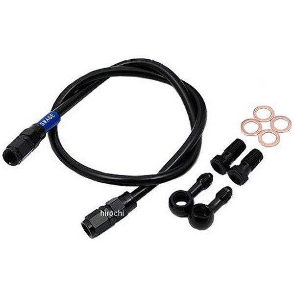 BAFB220 スウェッジライン SWAGE-LINE フロント ブレーキホースキット 86年-88年 TZR250、TZR250R 黒 スモーク