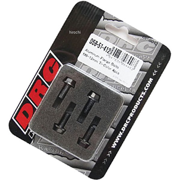 D58-51-412 ディーアールシー DRC M6 アルミフランジボルト 12mm 4個入り チタン
