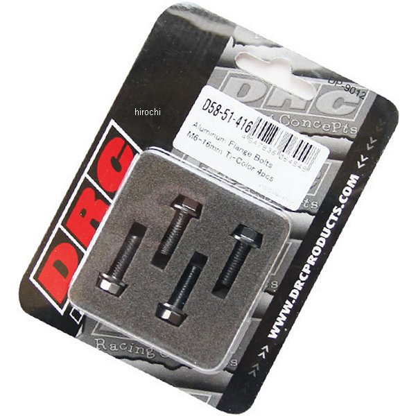 D58-51-416 ディーアールシー DRC M6 アルミフランジボルト 16mm 4個入り チタン