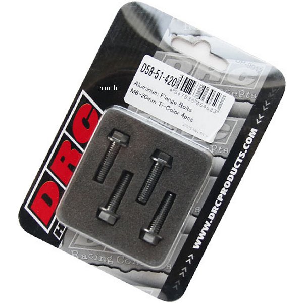 D58-51-420 ディーアールシー DRC M6 アルミフランジボルト 20mm 4個入り チタン