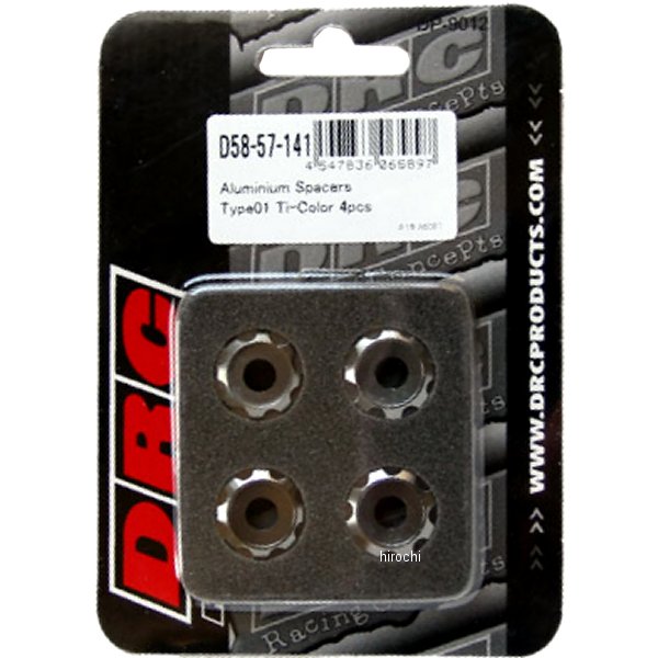D58-57-141 ディーアールシー DRC アルミスペーサー φ18 M6用 タイプ01 4個入り チタン