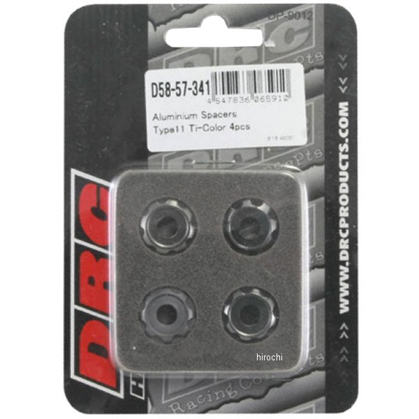 D58-57-341 ディーアールシー DRC アルミスペーサー φ18 M6用 タイプ11 4個入り チタン