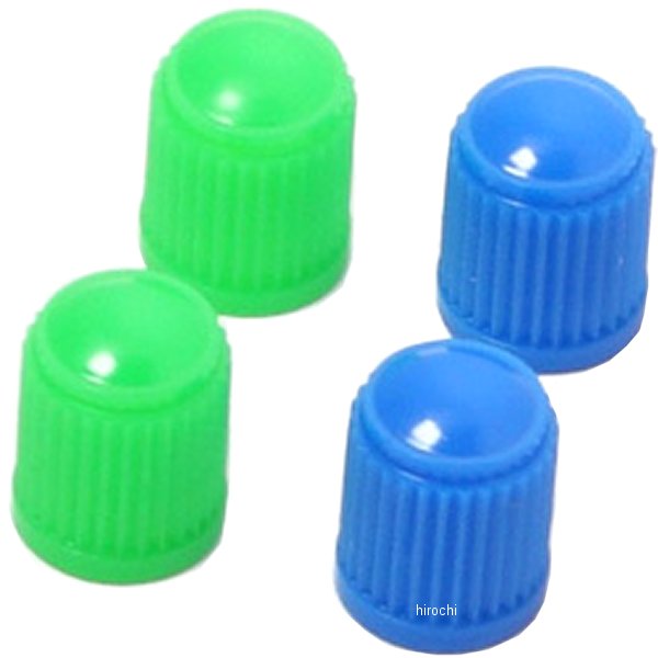 D58-03-211 ディーアールシー DRC バルブキャップ プラスチック 4個入り 青/緑
