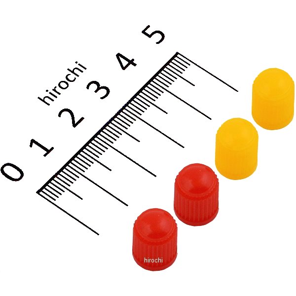 D58-03-212 ディーアールシー DRC バルブキャップ プラスチック 4個入り 赤/黄