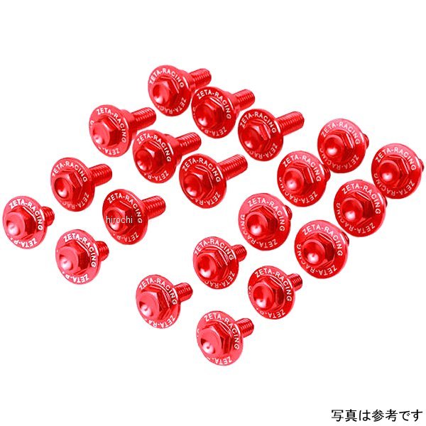 ZE88-5252 ジータ ZETA 外装アルミボルトキット 16年-17年 KX450F 赤 21本入り