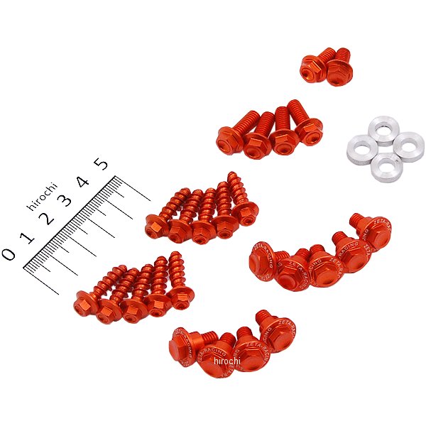 ZE88-5843 ジータ ZETA 外装アルミボルトキット 16年-17年 KTM オレンジ