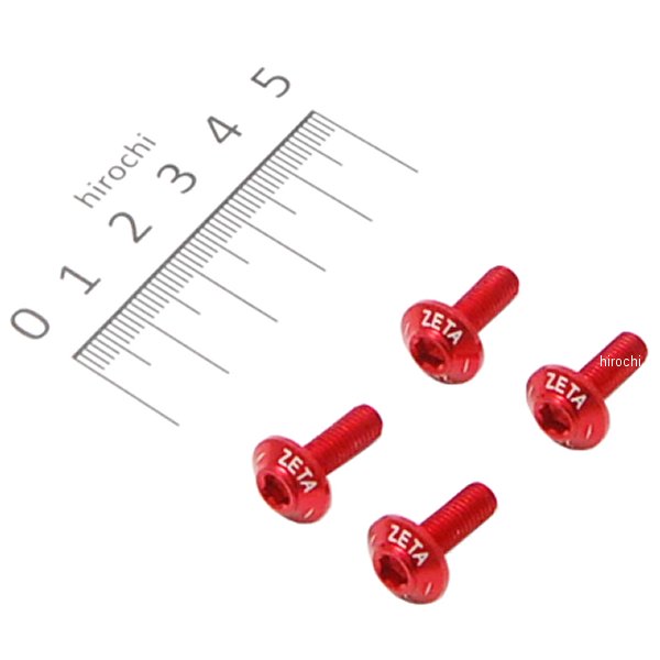 ZS88-1042 ジータ ZETA スクリーンボルト ホンダ、ヤマハ 赤 4本入り