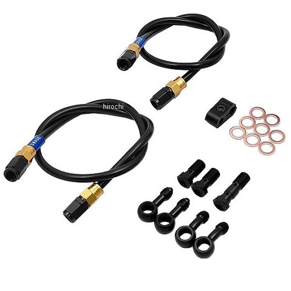 GAFB065 スウェッジライン SWAGE-LINE フロント ブレーキホースキット 94年-99年 RVF400 ゴールド/黒 スモーク