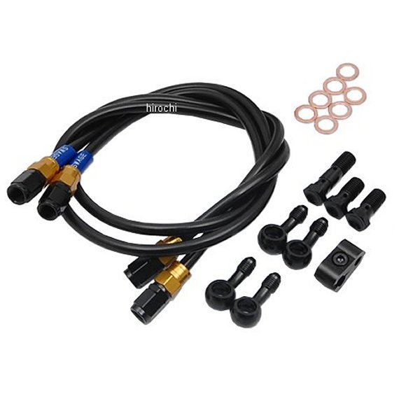 GAFB660 スウェッジライン SWAGE-LINE フロント ブレーキホースキット 93年-09年 ゼファー400、ゼファーX ゴールド/黒 スモーク