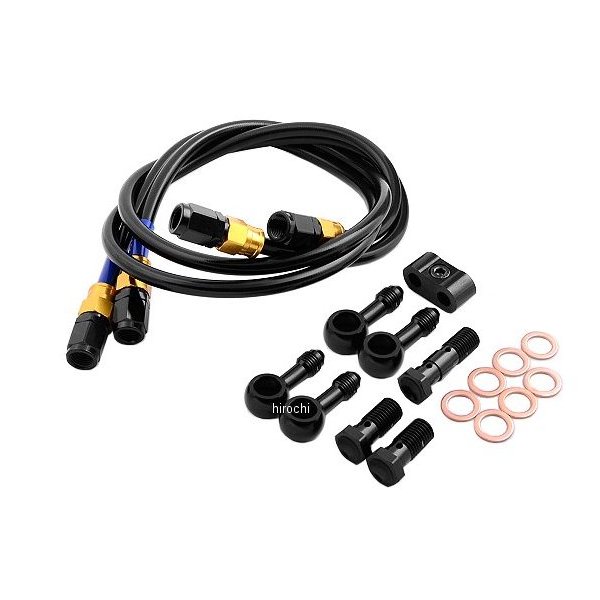 GAFB730 スウェッジライン SWAGE-LINE フロント ブレーキホースキット 09年以降 ZRX1200 DAEG ゴールド/黒 スモーク