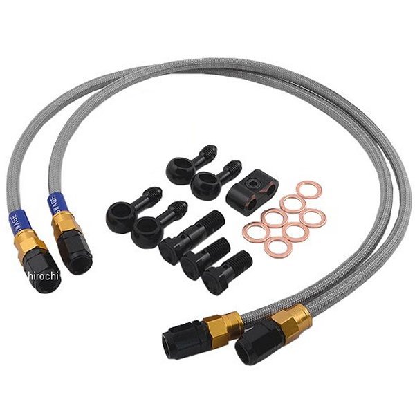 GAF611 スウェッジライン SWAGE-LINE フロント ブレーキホースキット 91年-99年 ZXR400 ゴールド/黒 クリア