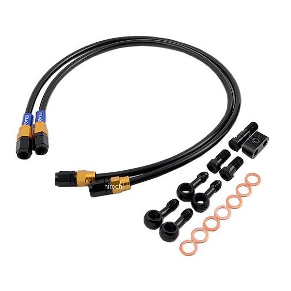 GAFB328 スウェッジライン SWAGE-LINE フロント ブレーキホースキット 07年-08年 YZF-R1 ゴールド/黒 スモーク