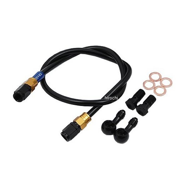 GAFB491 スウェッジライン SWAGE-LINE フロント ブレーキホースキット 98年-99年 SV400S シングルディスク車 ゴールド/黒 スモーク