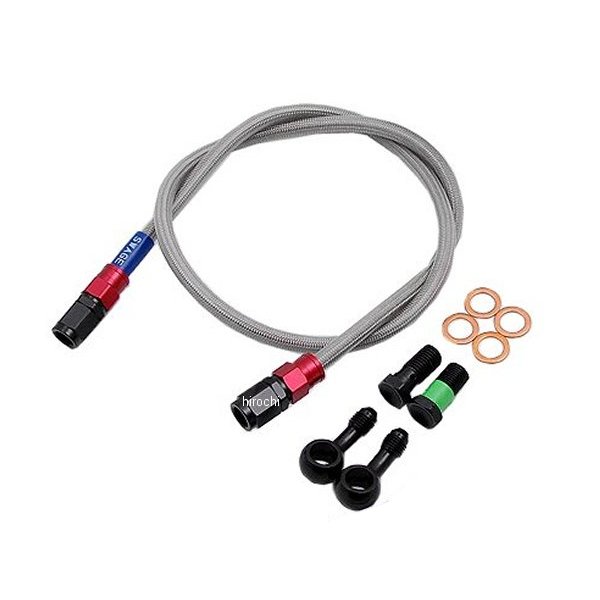 RAF457 スウェッジライン SWAGE-LINE フロント ブレーキホースキット 95年-00年 バンディット250 赤/黒 クリア