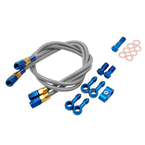 PAF327 スウェッジライン SWAGE-LINE フロント ブレーキホースキット 06年-14年 FZ1 フェザー ゴールド/青 クリア