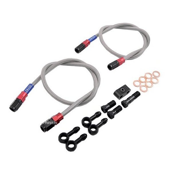 RAF493D スウェッジライン SWAGE-LINE フロント ブレーキホースキット 99年-07年 ハヤブサ GSX1300R 赤/黒 クリア