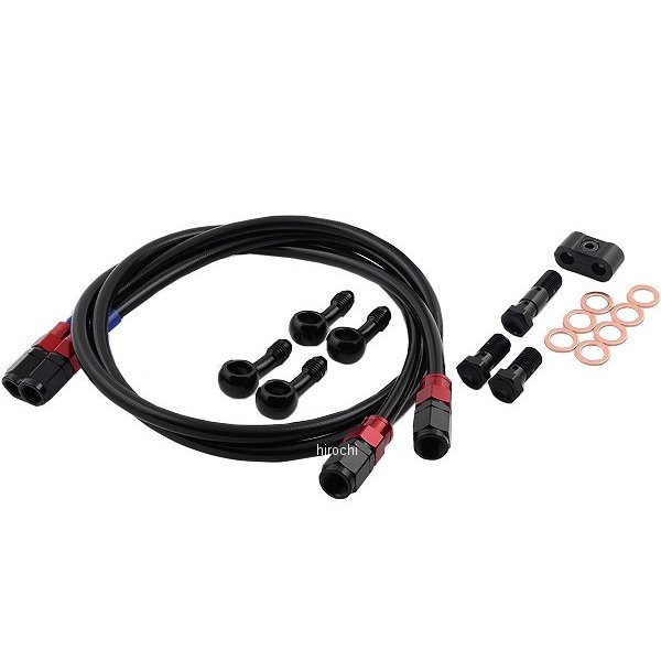 RAFB684 スウェッジライン SWAGE-LINE フロント ブレーキホースキット 97年-08年 ZRX1200、ZRX1100 赤/黒 スモーク