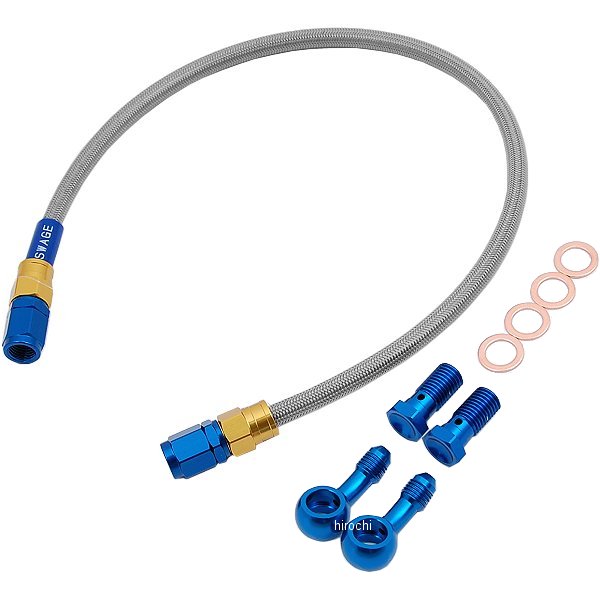 PAR133 スウェッジライン SWAGE-LINE リア ブレーキホースキット 03年-07年 CB1300 ゴールド/青 クリア