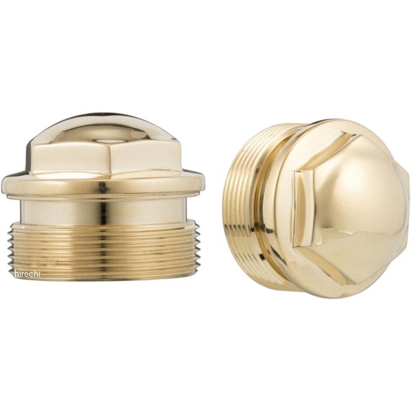 MMU512 モートーンカスタムズ フロントフォークキャップ GUVNORS 16年-18年 トライアンフ StreetTwin ブラス 2個入り