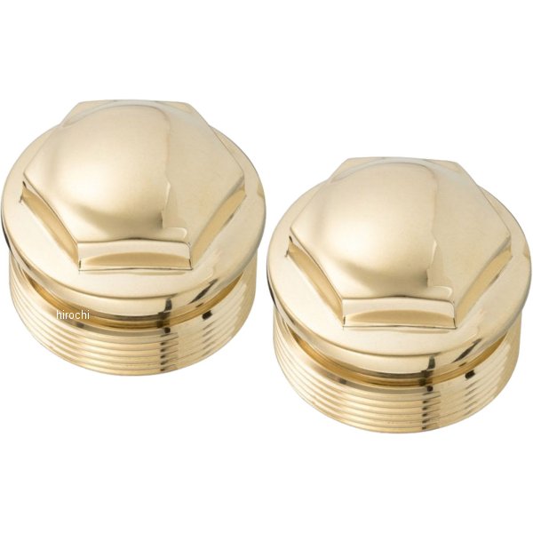 MMU516 モートーンカスタムズ フロントフォークキャップ GUVNORS 21年-25年 トライアンフ Bonneville Bobber ブラス 2個入り