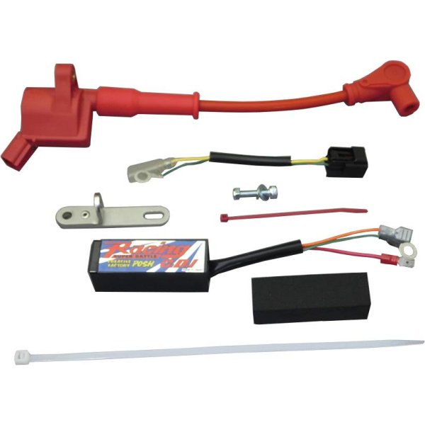 455066-04 ポッシュ POSH スーパーバトルCDI イグニッションコイル付き 赤 KSR-2