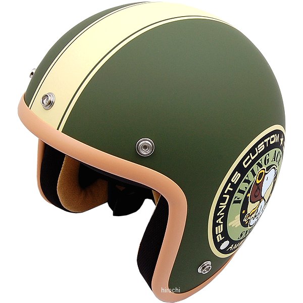 SNJ-05 アークス AXS ジェットヘルメット スヌーピー バイカー/マットグリーン 57-60cm