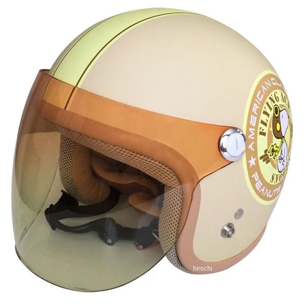 0135SNJ44 アークス AXS SNJ-44 ジェットヘルメット スヌーピー レディース マットアイボリー 54-57cm