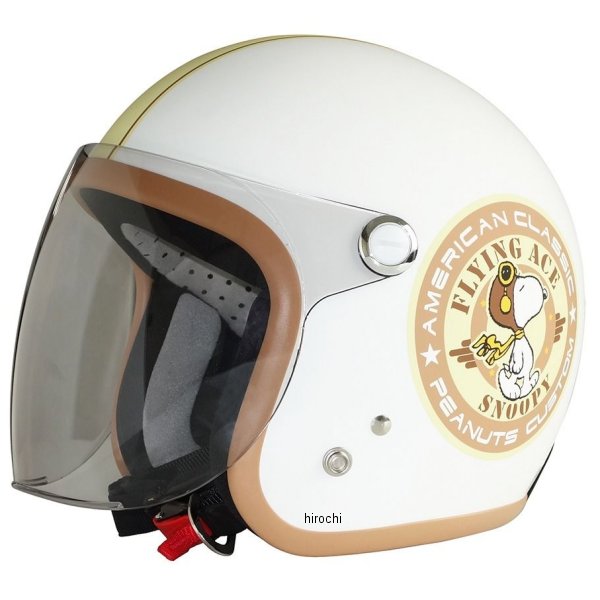 0135SNJ79 アークス AXS SNJ-79 ジェットヘルメット スヌーピーバイカー2 マットパールホワイト 57-59cm