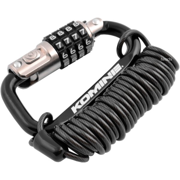 LK-115 コミネ KOMINE カラビナワイヤーロック ブラック